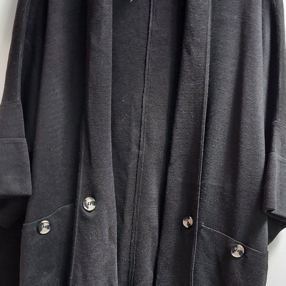 Black Topper Cape-like Sweater